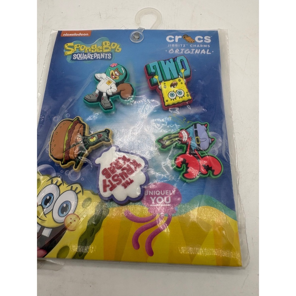 New Crocs SpongeBob SquarePants Jibbitz Charms 5-Pack Krusty Krab Plankton Sandy